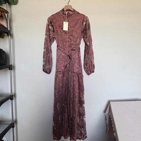 Joyfolie Bellana Dress Unconventional Lace NWT Sm Boho Western Romance SoftGirl - Picture 5 of 15